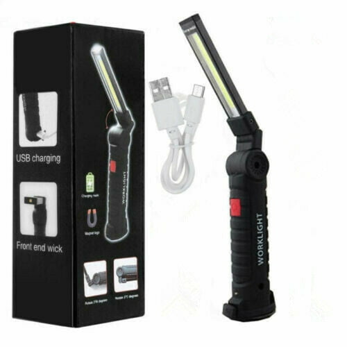 COB LED Rechargeable Work Light Magnetic Torch USB Inspection Lamp Cordless UK